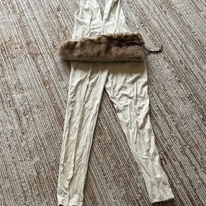 SHEIN Cream Sleeveless Jumpsuit